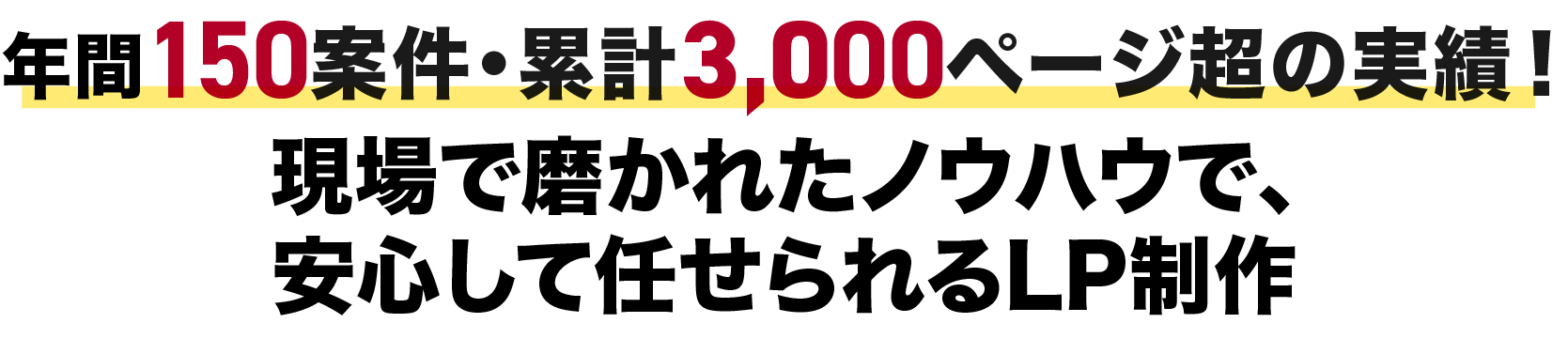 年間150案件・400ページ以上の制作に携わっています。